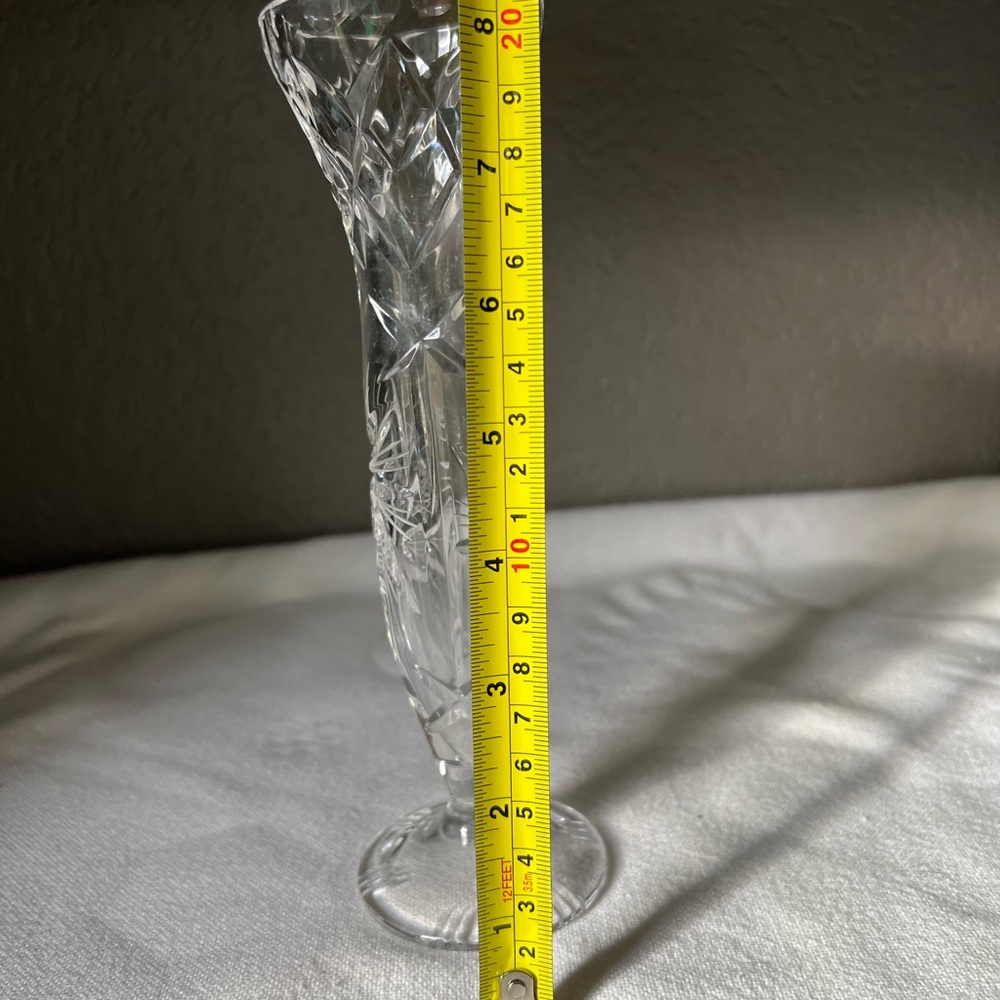 vintage Bohemian cut crystal bud vase. - Picture 2 of 10
